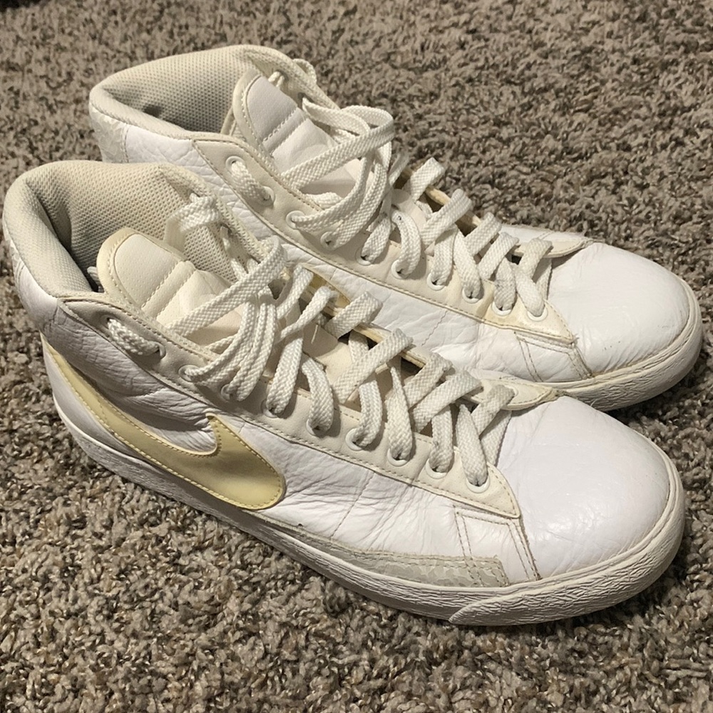 White Nike Blazers
